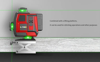 16Lines 4D Laser Level Green Line SelfLeveling 360 Horizontal And Vertical Control Green Beam Laser Levels 2PCS Battery