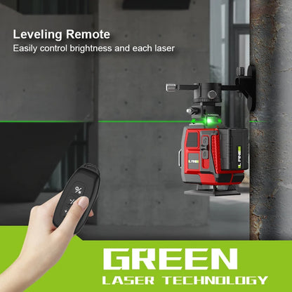 16Lines 4D Laser Level Green Line SelfLeveling 360 Horizontal And Vertical Control Green Beam Laser Levels 2PCS Battery