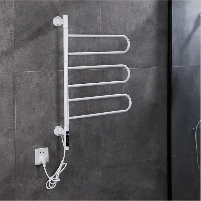 220V Bathroom  Electric Towel Rack Rotatable Digital Display Function Towel Drying Rack Timing Temperature Control