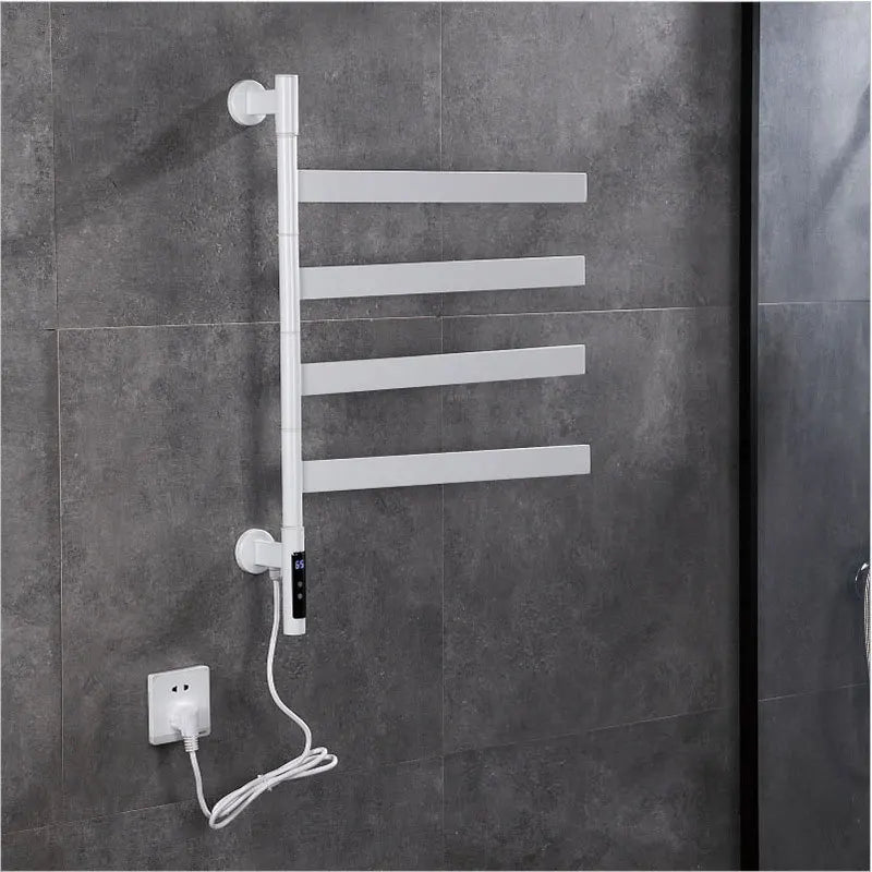 220V Bathroom  Electric Towel Rack Rotatable Digital Display Function Towel Drying Rack Timing Temperature Control