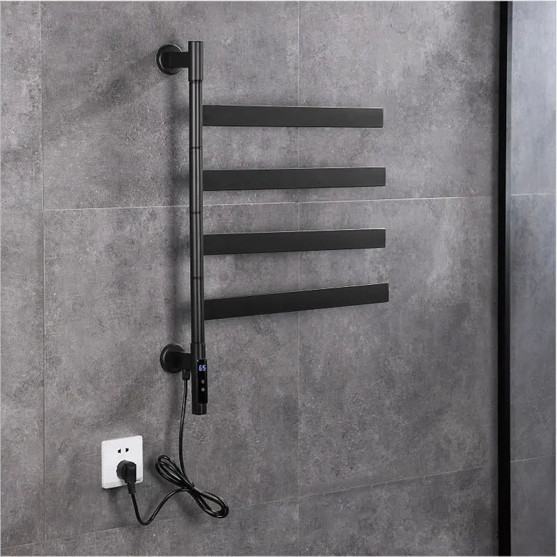 220V Bathroom  Electric Towel Rack Rotatable Digital Display Function Towel Drying Rack Timing Temperature Control