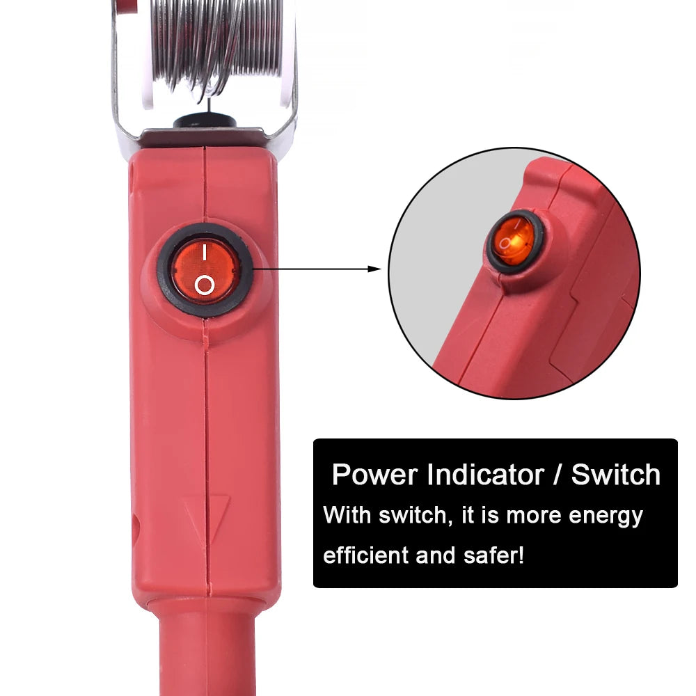 NEWACALOX 110V/220V 60W  Automatically Send Tin Gun Hand-held Soldering Iron Internal Heat with Power Switch Welding Repair Tool