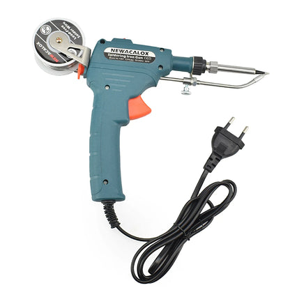 NEWACALOX 110V/220V 60W  Automatically Send Tin Gun Hand-held Soldering Iron Internal Heat with Power Switch Welding Repair Tool