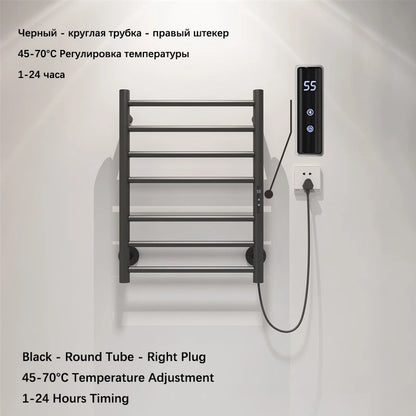 Electric Towel Dryer For Bathroom.Timing Electric Towel Rail.Digital Display Bath Towel Radiator.Wall Mounted Heated Towel Rack.