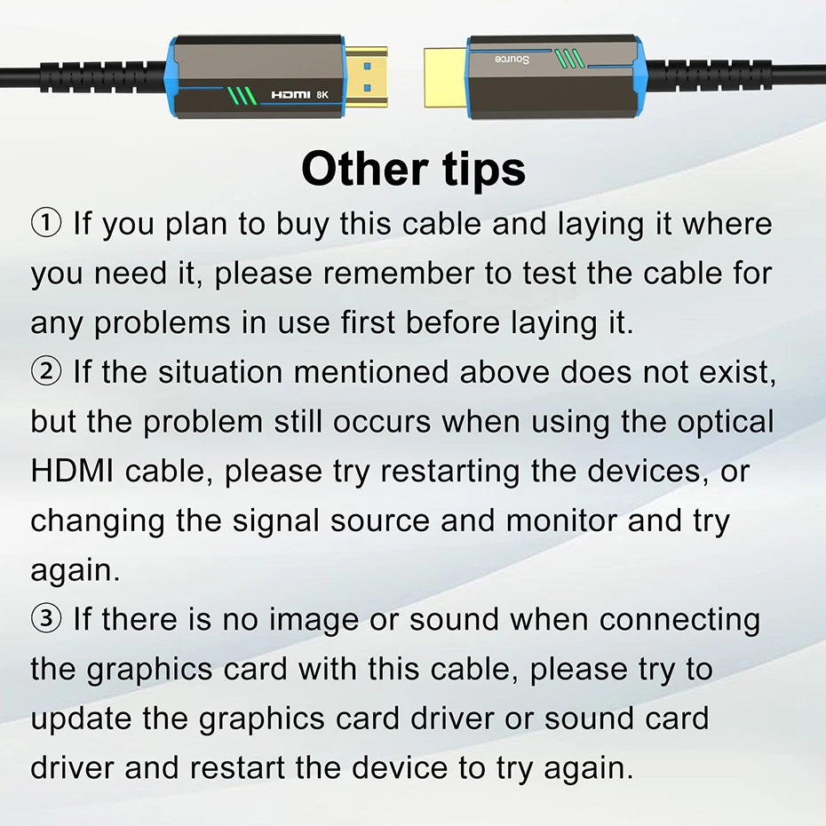 8K 60Hz HDMI 2.1 Fiber Optical Cable 4K 120Hz 2.0 Ultra High Speed 48Gbps HDR eARC 3D HDCP 10M 15M 20M 30M 50M For TV Projector