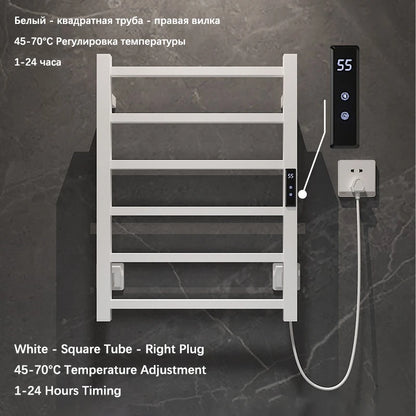 Electric Towel Dryer For Bathroom.Timing Electric Towel Rail.Digital Display Bath Towel Radiator.Wall Mounted Heated Towel Rack.