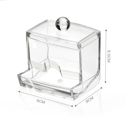 Cotton Swab Ball Storage Box With Lid Large Capacity Bathroom Acrylic Transparent Container Jar Dispenser