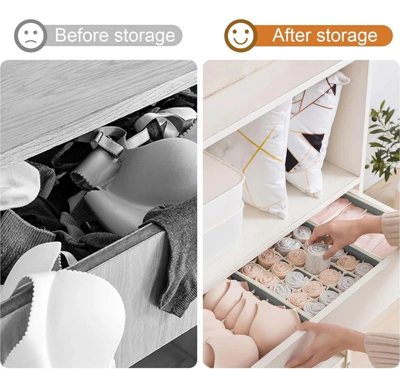 Organizer For Underwear Socks Bra Pants Scarf Tie Storage Box Wardrobe Drawer Organizers Foldable Case For Underwear Organizer