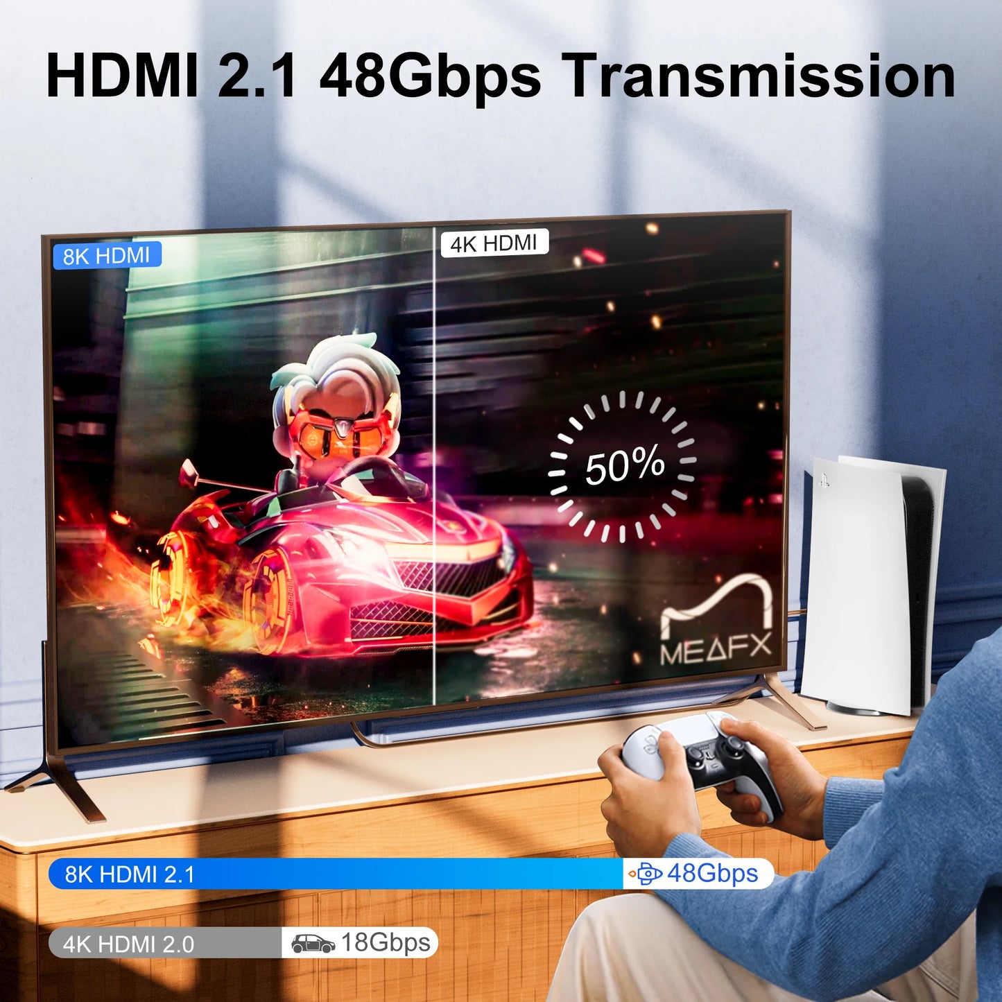 8K 60Hz HDMI 2.1 Fiber Optical Cable 4K 120Hz 2.0 Ultra High Speed 48Gbps HDR eARC 3D HDCP 10M 15M 20M 30M 50M For TV Projector