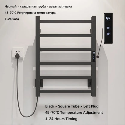 Electric Towel Dryer For Bathroom.Timing Electric Towel Rail.Digital Display Bath Towel Radiator.Wall Mounted Heated Towel Rack.