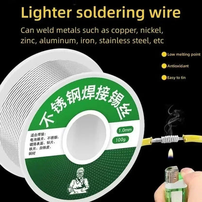 20g/50g/100g No Need Solder Powder Soldering Rods Low Temperature Easy Melt Solder Wire Silver Universal Welding Rod Cored Weld