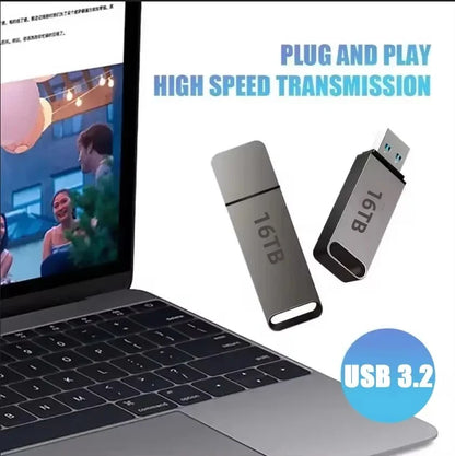 Xiaomi 16TB Flash Drive USB3.2 High Speed Transfer Type C U Metal Flash SSD Portable Mini Flash Drive Memory Waterproof U Drive