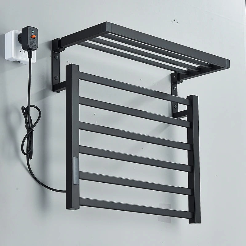 Bathroom Electric Towel Rack Touch Digital Display Temperature Time Control Towel Warmer Smart Home Aluminum Heated Towel Bar