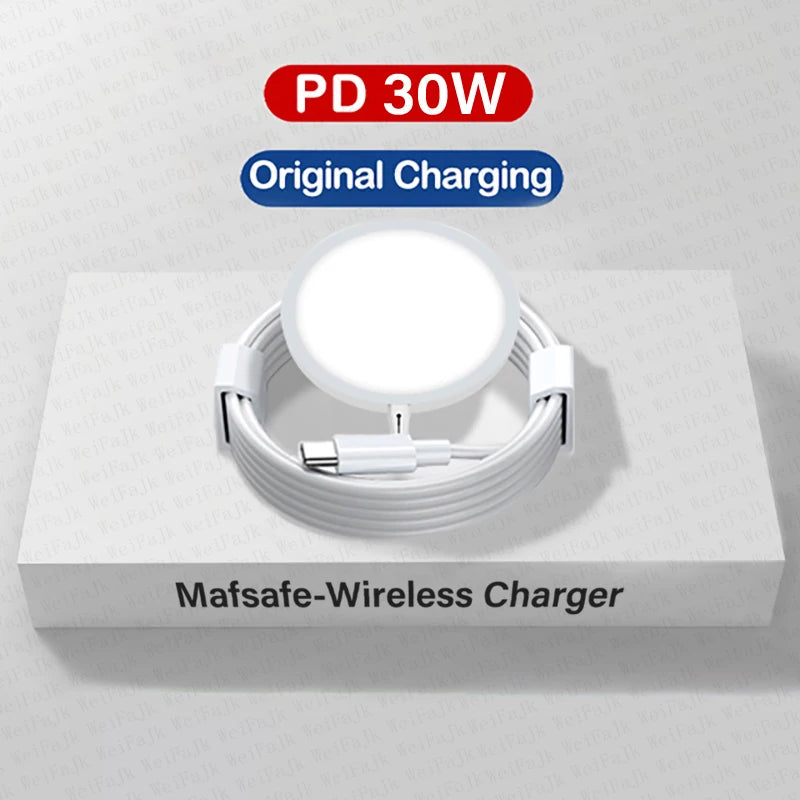 For Apple Magsafes Wireless Charger For iPhone 14 13 12 11 15 16 Pro Max Mini X XS XR Plus Fast Charging Type C Lightnings Cable