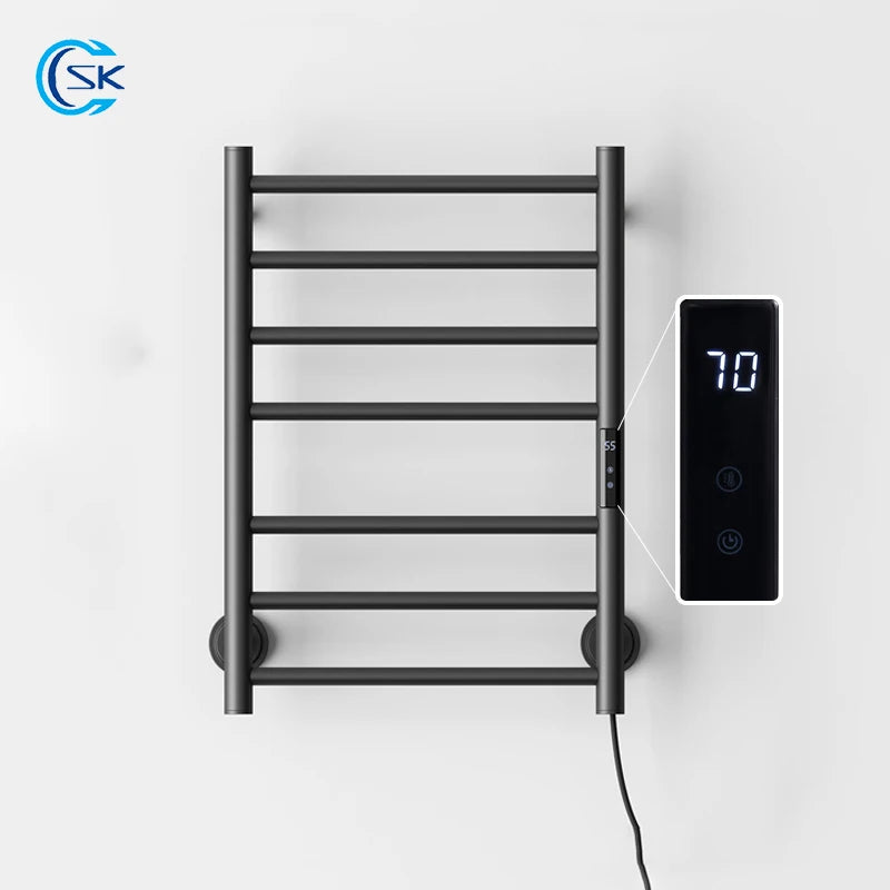 Electric Towel Dryer For Bathroom.Timing Electric Towel Rail.Digital Display Bath Towel Radiator.Wall Mounted Heated Towel Rack.