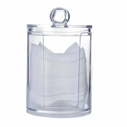 Acrylic Storage Box Makeup Cotton Swab Container Round Plastic Jar Organizer Cosmetics Pad Jewelry Storage Box Storage Container