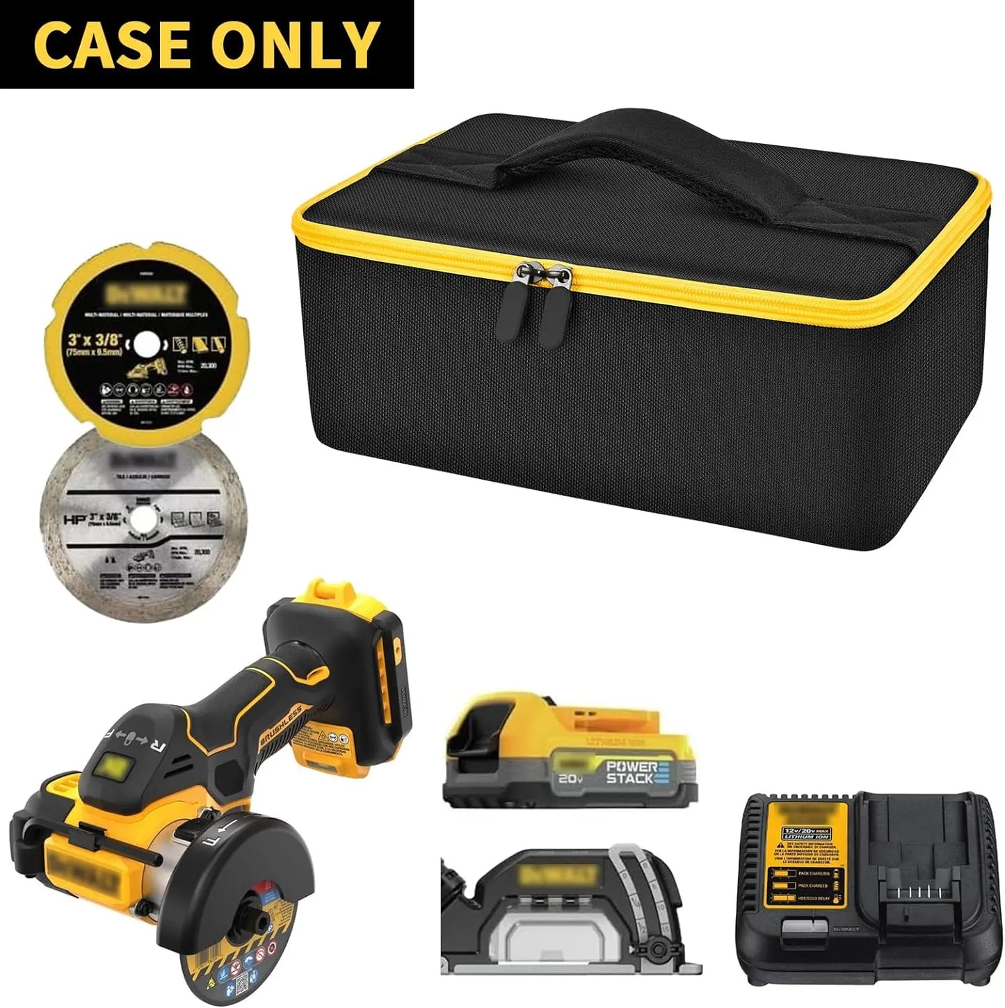 Bag Compatible with DEWALT 20V MAX Cut Off Tool 3 in 1 Brushless (DCS438B), Storage Case Carrying Holder Organizer (case only)