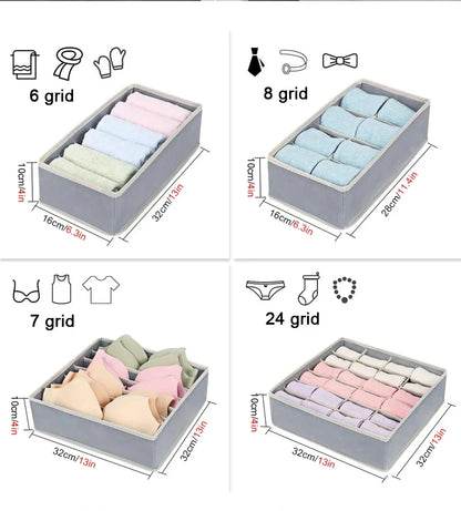 Organizer For Underwear Socks Bra Pants Scarf Tie Storage Box Wardrobe Drawer Organizers Foldable Case For Underwear Organizer