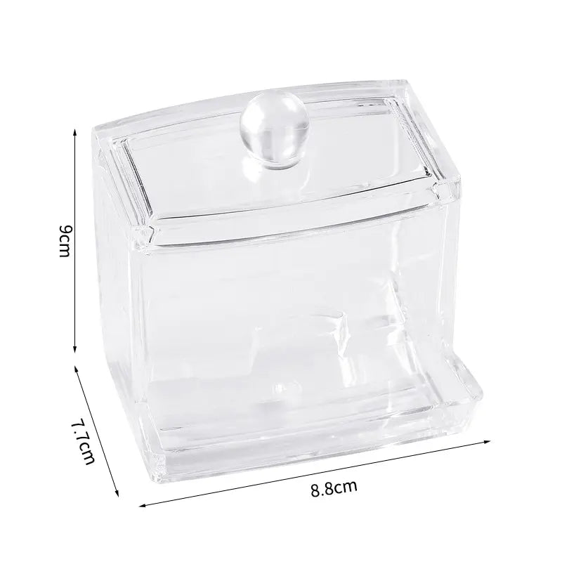 Cotton Swab Ball Storage Box With Lid Large Capacity Bathroom Acrylic Transparent Container Jar Dispenser